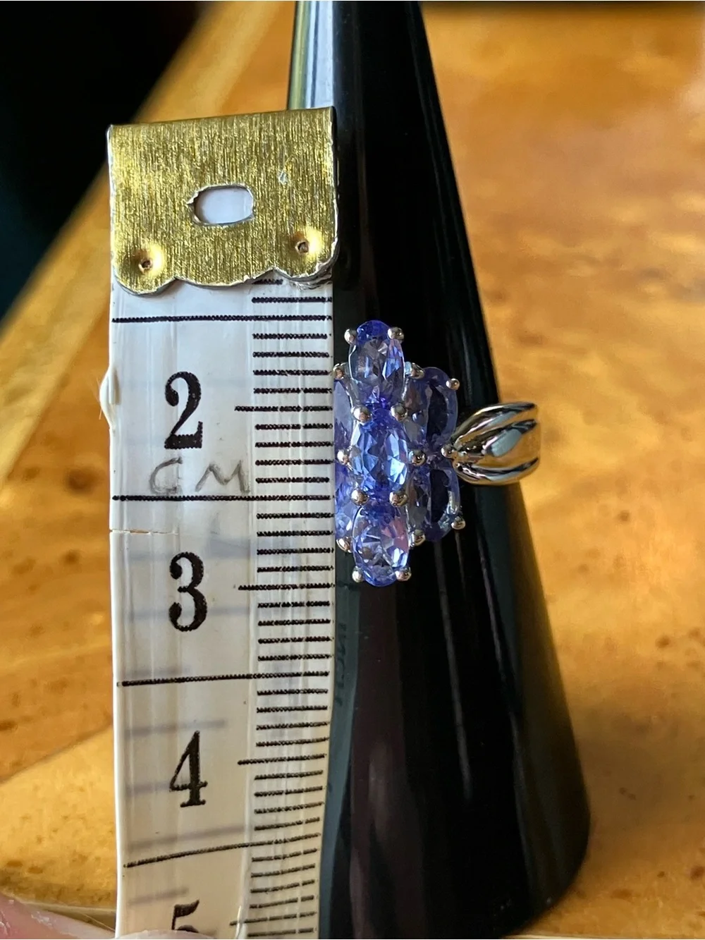 Genuine Tanzanite Sterling Silver Ring Size 6